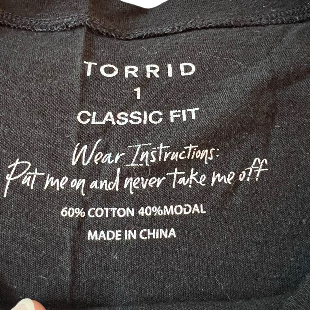 Torrid Black Sweet But Deadly Classic Fit Tee 1 - Picture 3 of 5